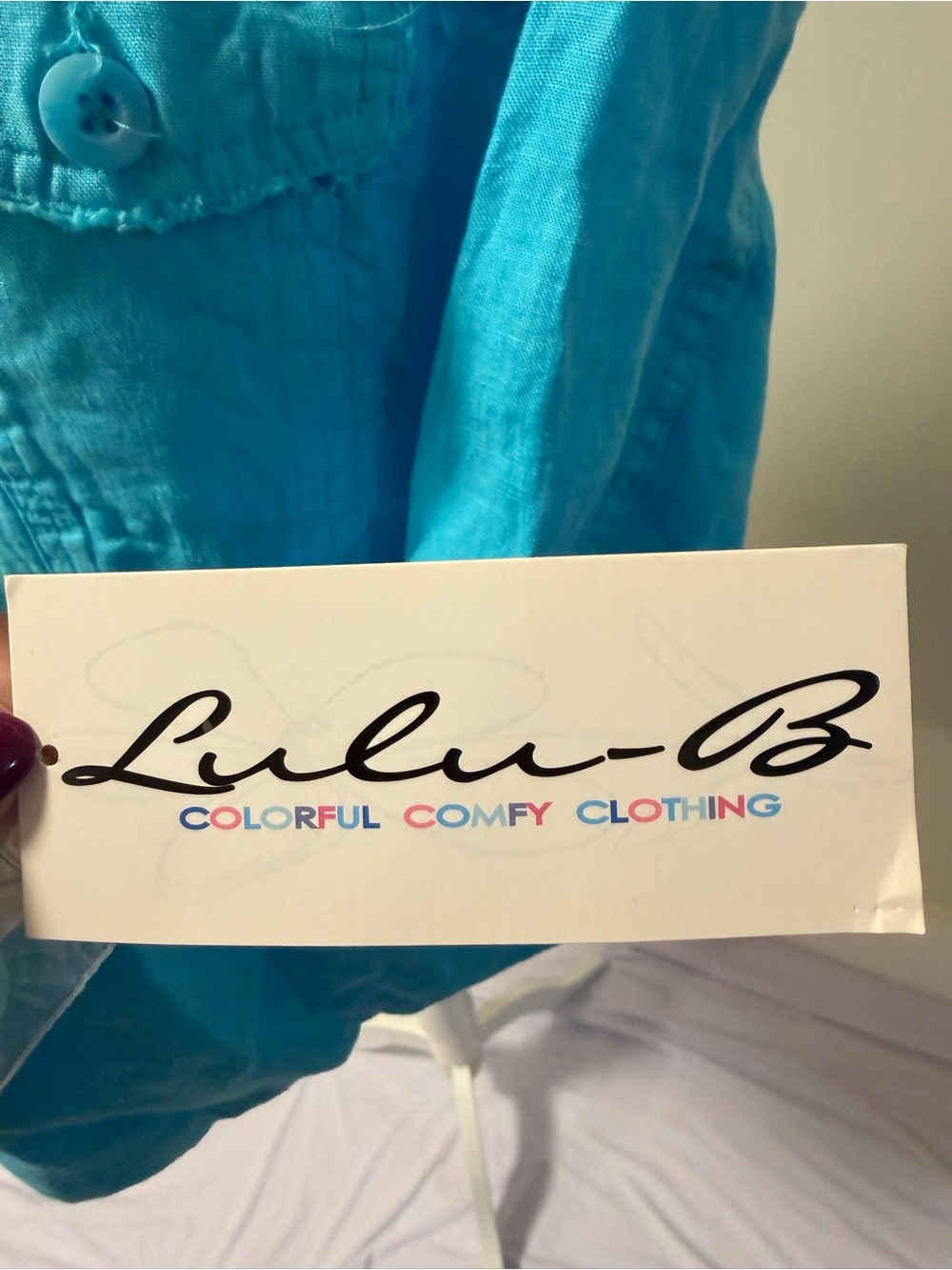 Lulu B Linen Travel Jacket Seaglass Aqua – XL NWT - Picture 7 of 8